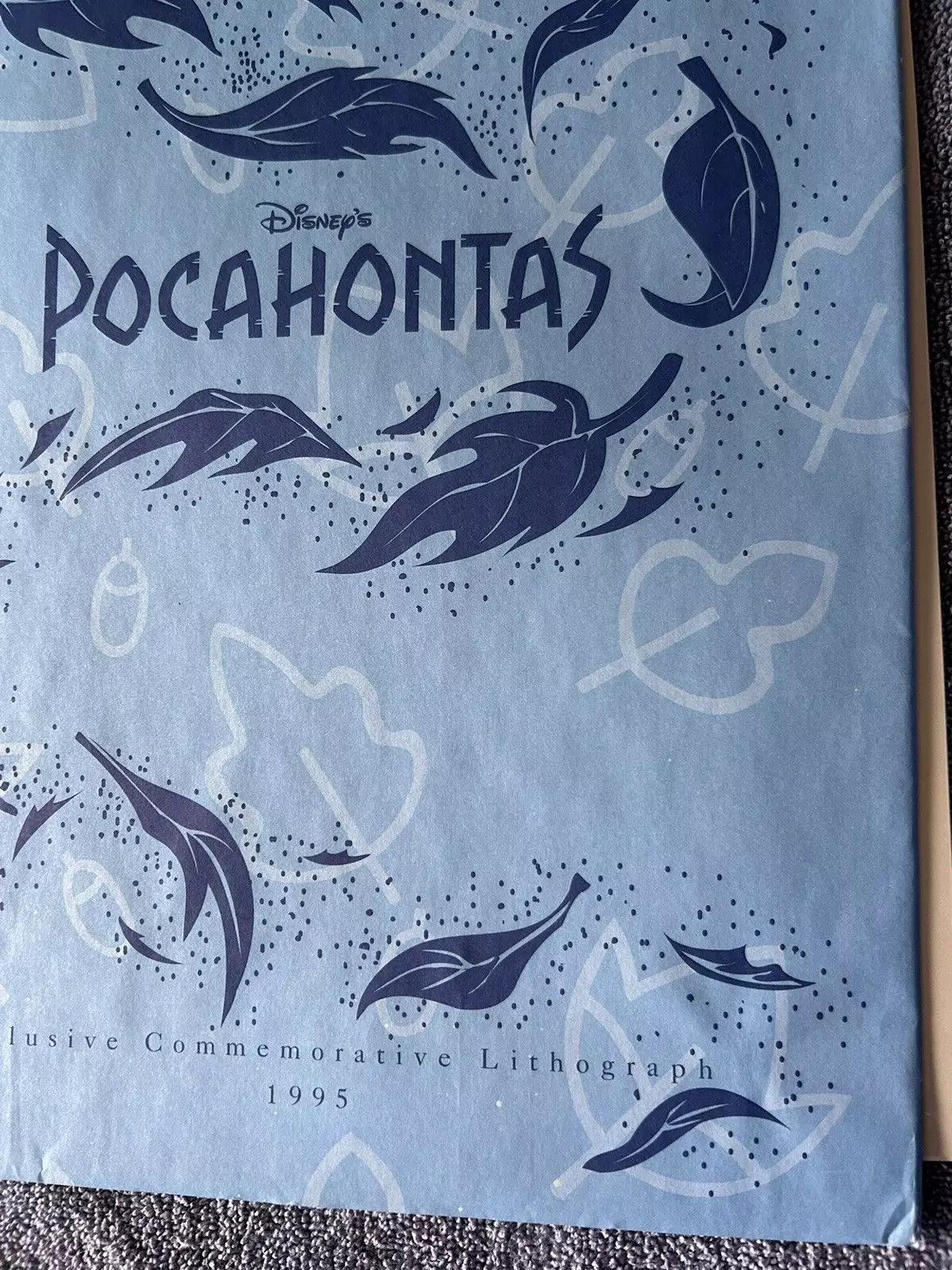 DISNEY'S POCAHONTAS COMEMORATIVE LITHOGRAPH 14 X 11 INCHES-1995