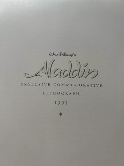 WALT DISNEY'S ALADDIN COMEMORATIVE LITHOGRAPH 14 X 11 INCHES-1993