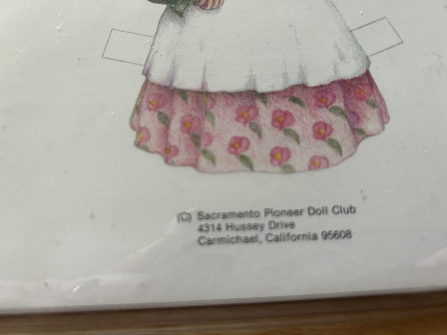 CAMELLIA GIRL PAPER DOLL, SACRAMENTO PIONEER DOLL CLUB, AICO GEUTZ 1986