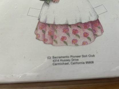 CAMELLIA GIRL PAPER DOLL, SACRAMENTO PIONEER DOLL CLUB, AICO GEUTZ 1986
