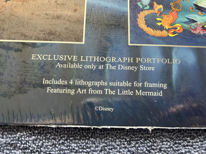 DISNEY'S THE LITTLE MERMAID COMEMORATIVE LITHOGRAPH SET OF 4 14 X 11 INCHES NEW
