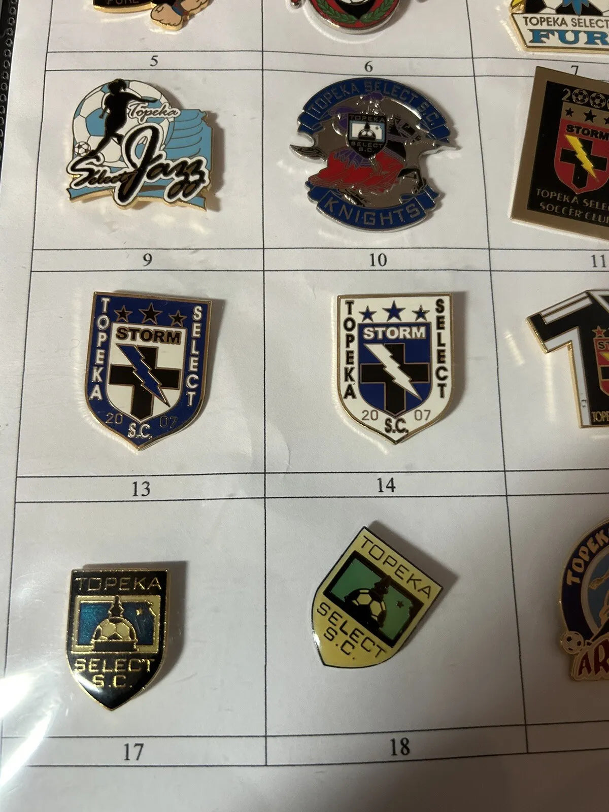 Unique/Rare Set of 20 Kansas State Youth Soccer Pins