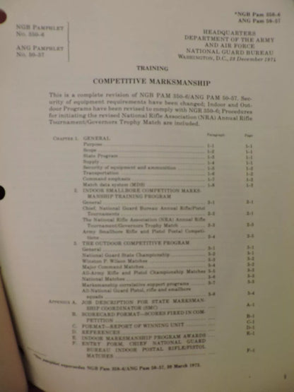 Dept the Army and Air Force National Guard Bureau -Competitive Markmanship 1974