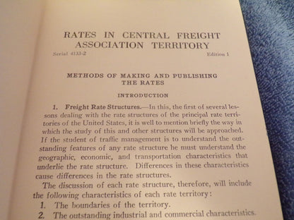 C.F.A And Trunk Line Rates Book 1931 Printing
