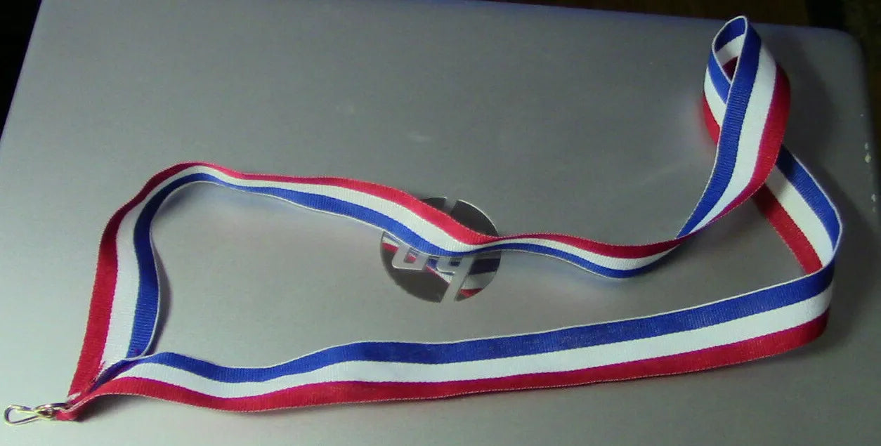 MEDAL RIBBON WITH CLIP-RED/WHITE/BLUE