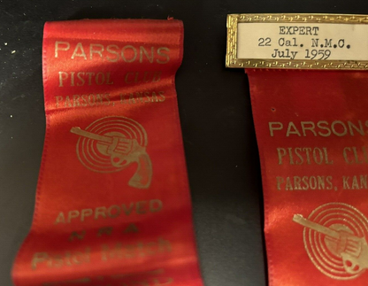 Vintage 1959 Parson's (Kansas) Shooting Club Award Ribbon Set of 4