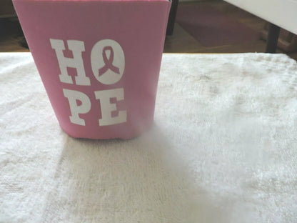 BREAST CANCER "HOPE" KOOZIE ( DRINK HUGGIE) NEW