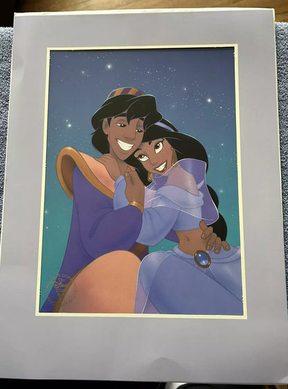 WALT DISNEY'S ALADDIN COMEMORATIVE LITHOGRAPH 14 X 11 INCHES-1993