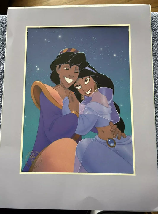 WALT DISNEY'S ALADDIN COMEMORATIVE LITHOGRAPH 14 X 11 INCHES-1993