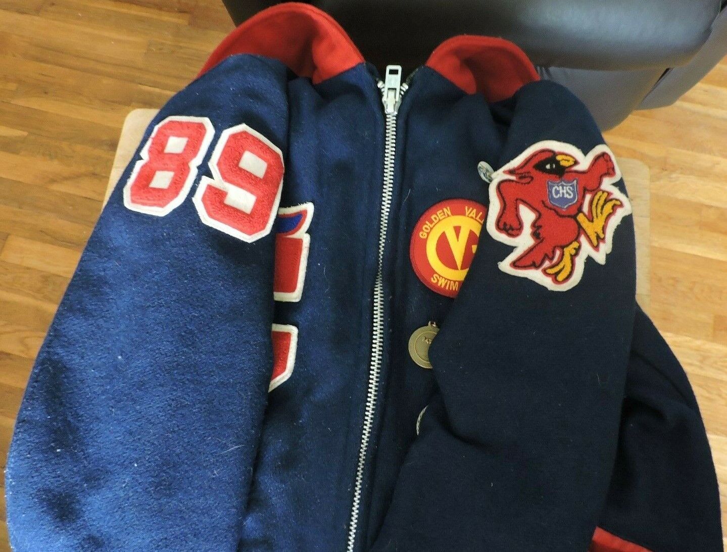 Clinton, MO.High School Letterman Jacket Size 18 (with Many Patches/Medals/Pins)