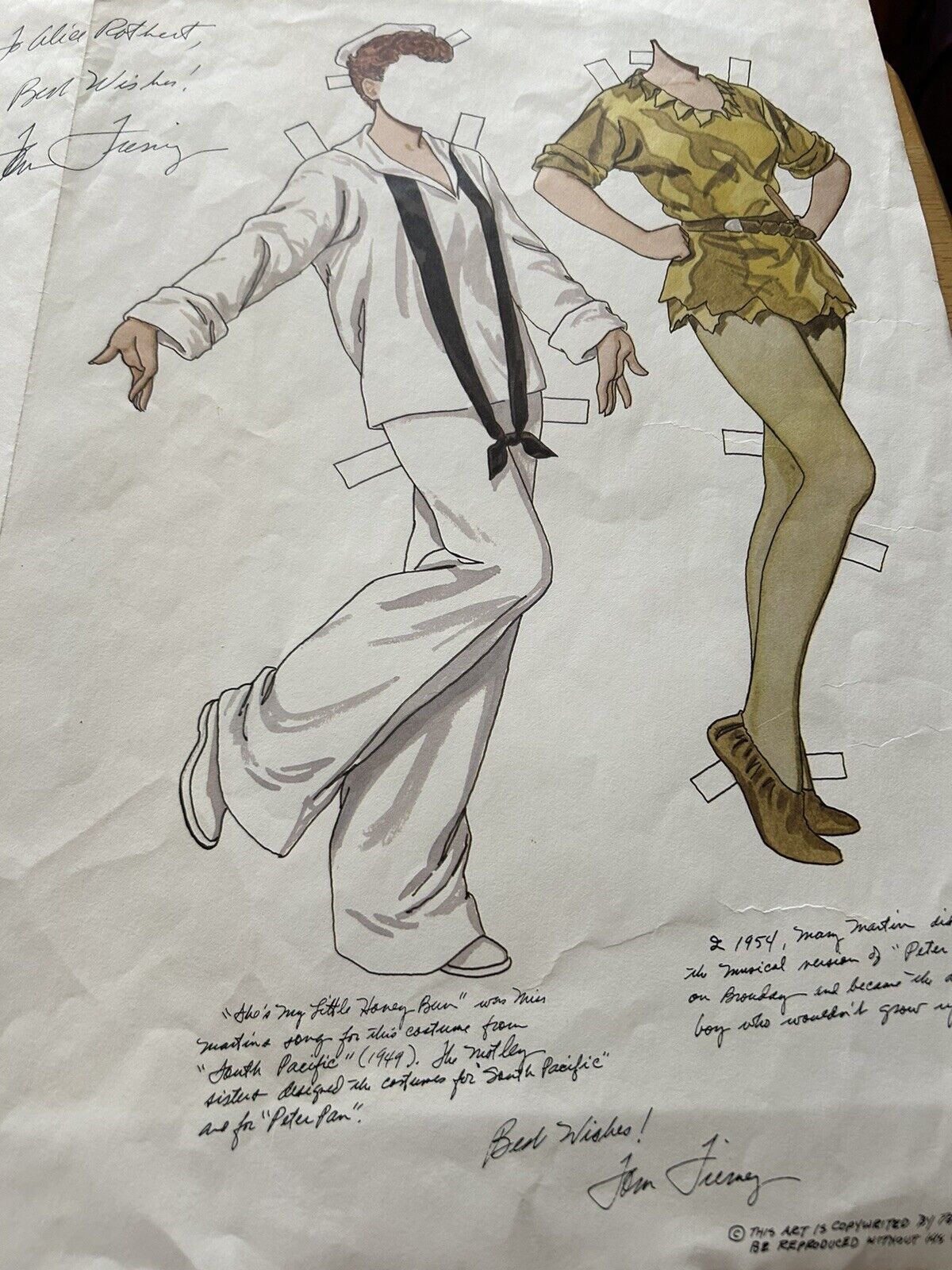 SOUVENIR PAPER DOLL "REGARDS TO BROADWAY" JUNE 1981 AUTOGRAPHED: TOM TRERNEY