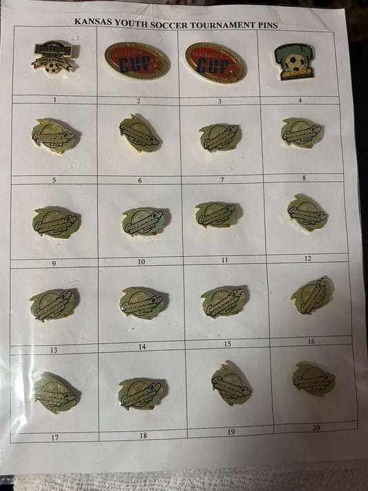 Unique/Rare Set of 20 Kansas State Youth Soccer Pins (Duplicates)