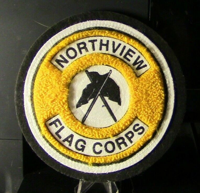 Athletic Letter, "Northview Flag Corps" White and Gold Background