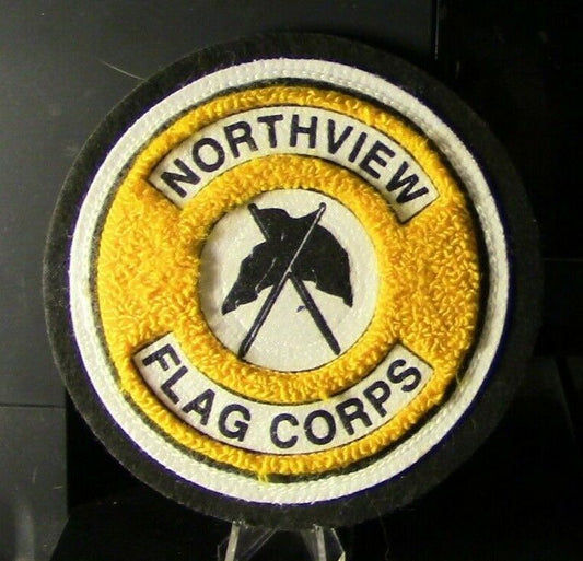 Athletic Letter, "Northview Flag Corps" White and Gold Background