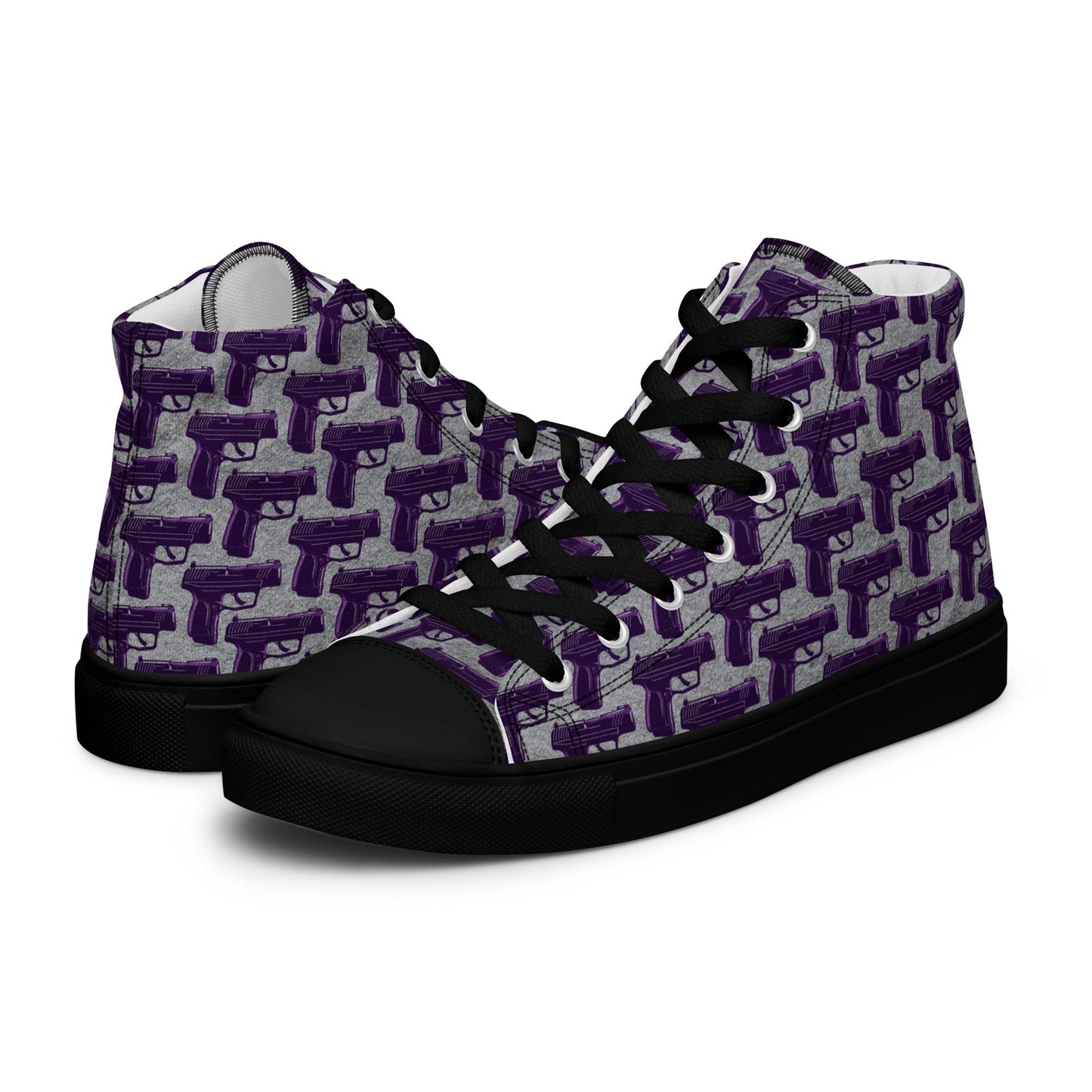 Purple Pistol Palooza High Top Canvas Shoes