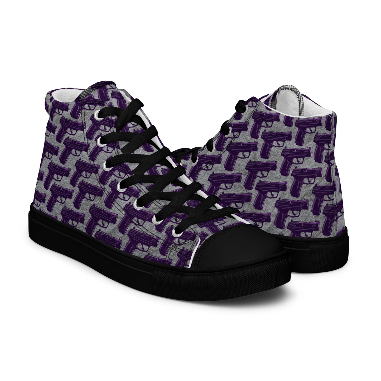 Purple Pistol Palooza High Top Canvas Shoes