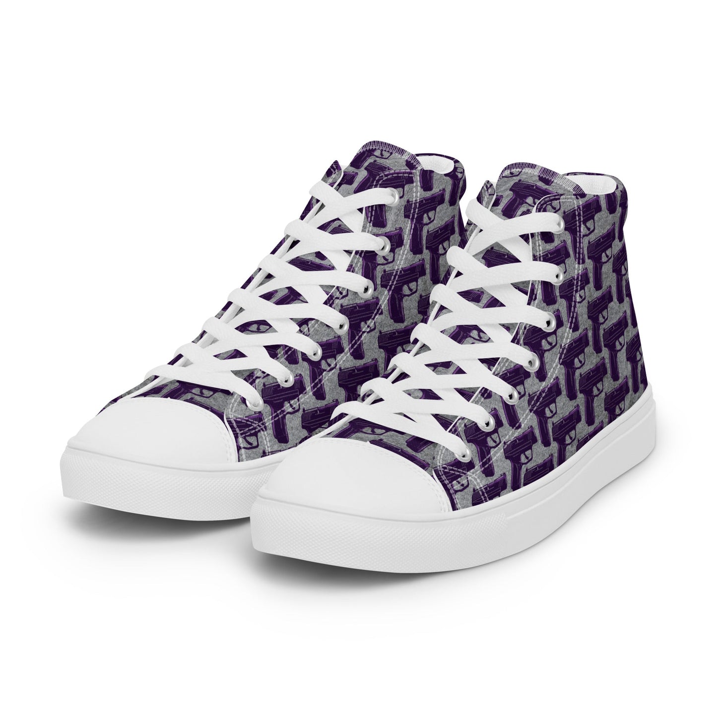 Purple Pistol Palooza High Top Canvas Shoes