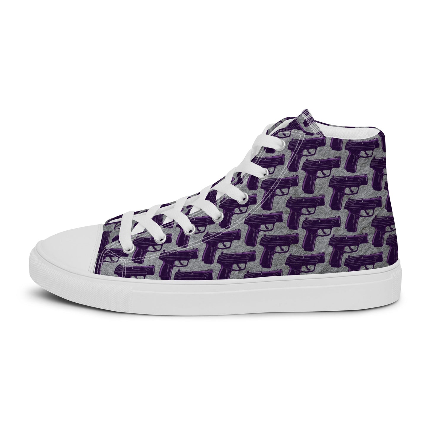 Purple Pistol Palooza High Top Canvas Shoes