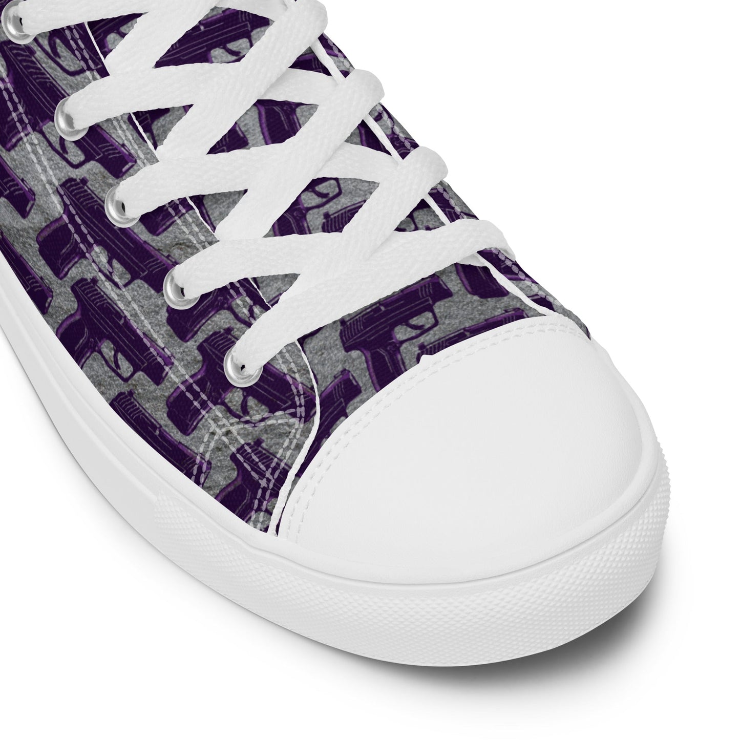 Purple Pistol Palooza High Top Canvas Shoes