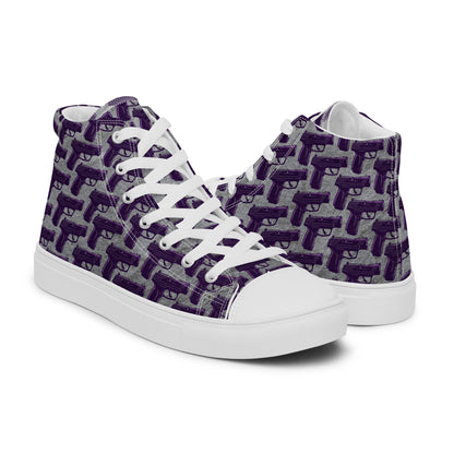 Purple Pistol Palooza High Top Canvas Shoes