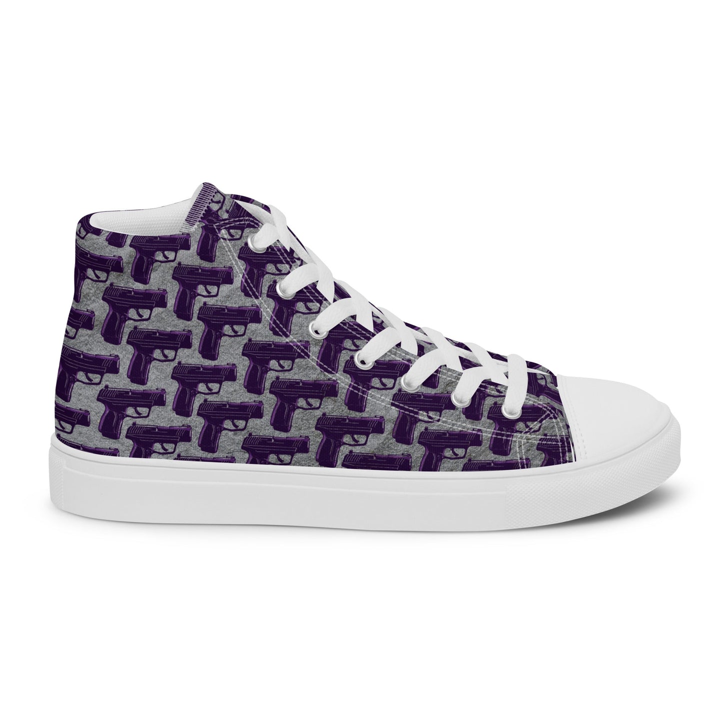 Purple Pistol Palooza High Top Canvas Shoes