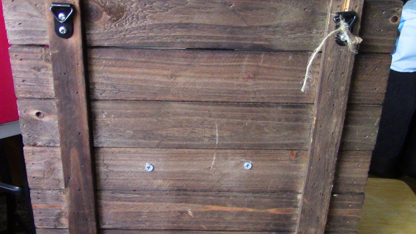 Brass Western Scene: Wood Frame (Made from Pallets) Horse and Cowboy Rider